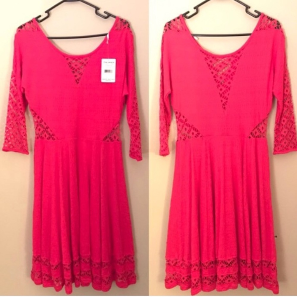 NWT Free People Cut Out Strawberry Pink - Picture 2 of 7